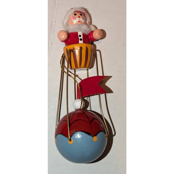 Lot 2 Vintage 198$ Avon Wooden Christmas Tree Ornaments Collectible Santa - Picture 4 of 6